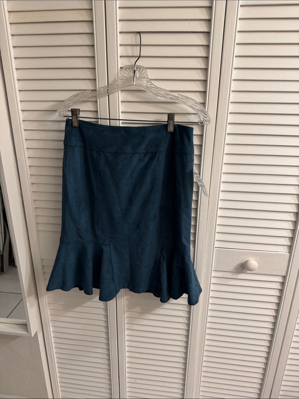 Alberto Makali Teal A-Line Ruffle Hem Skirt